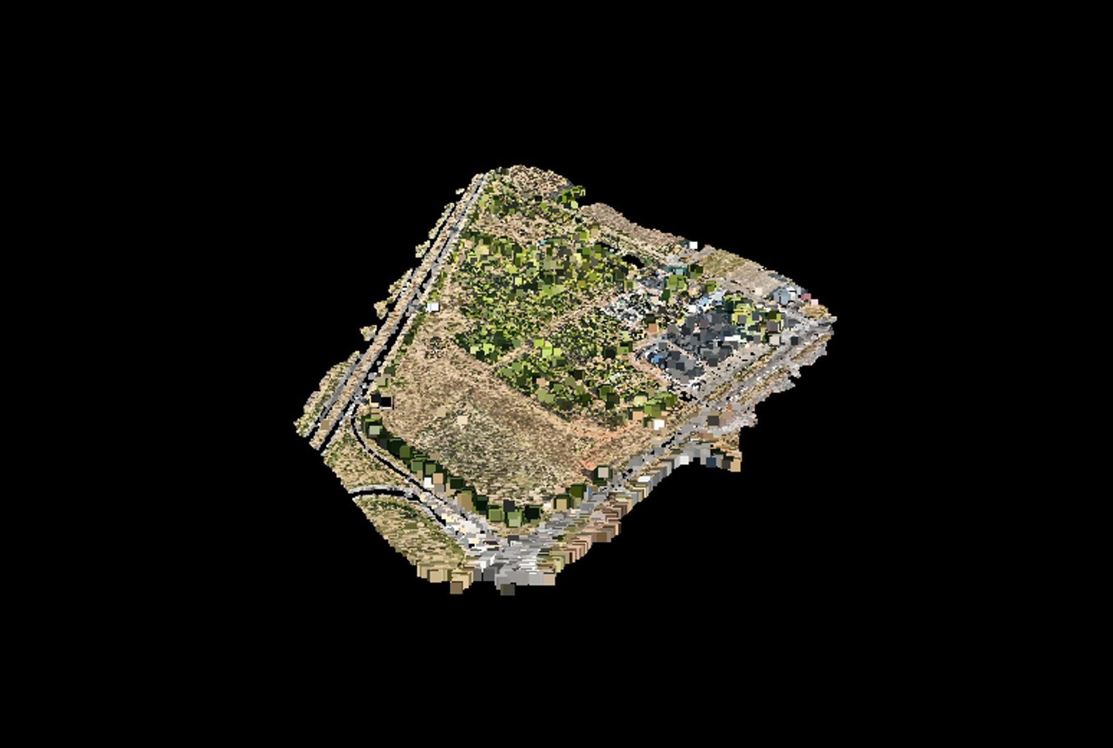Point-cloud model preview — Goldsby drone capture · AD-7917F75E