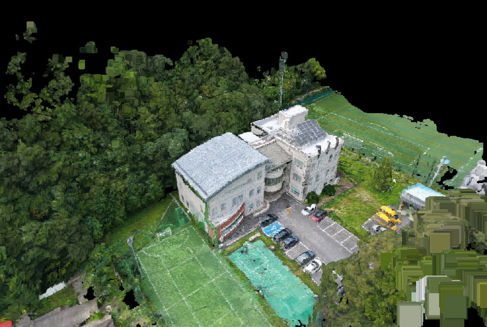 Point-cloud model preview — Jeongseon-gun drone capture · AD-10F11999